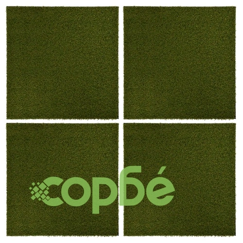 Плочки изкуствена трева, 4 бр, 50x50x2,5 см, гума ➤ топ цена ➤ sorbe.bg