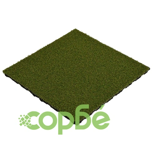 Плочки изкуствена трева, 4 бр, 50x50x2,5 см, гума ➤ топ цена ➤ sorbe.bg