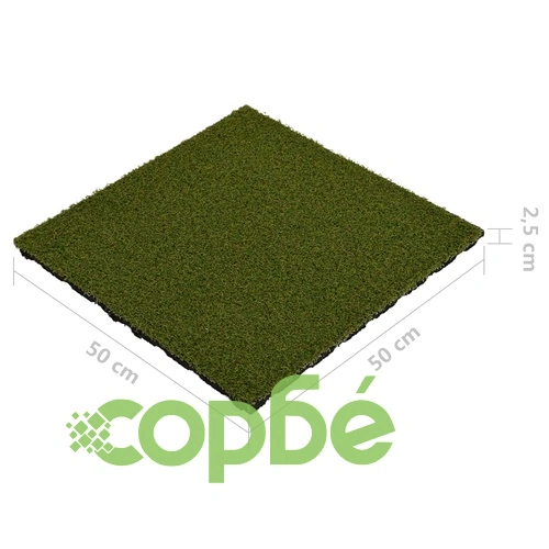 Плочки изкуствена трева, 8 бр, 50x50x2,5 см, гума ➤ топ цена ➤ sorbe.bg