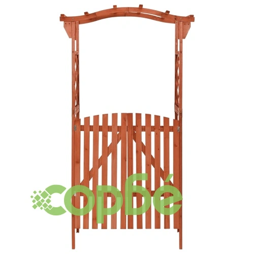 Пергола с врата, 116x40x204 см, масивен чам ➤ топ цена ➤ sorbe.bg