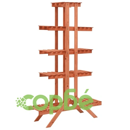 Стойка за цветя, 83x25x132 см, чамово дърво масив ➤ топ цена ➤ sorbe.bg