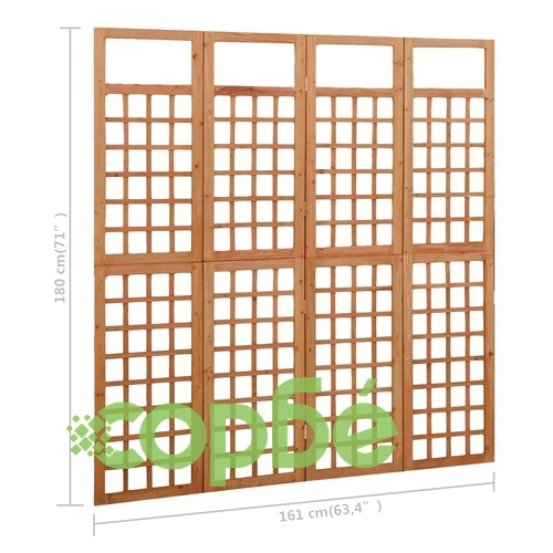 Параван за стая, 4 панела, масивна ела, 161x180 см ➤ топ цена ➤ sorbe.bg