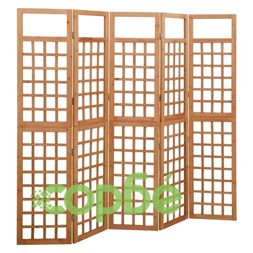 Параван за стая, 5 панела, масивна ела, 201,5x180 см ➤ топ цена ➤ sorbe.bg