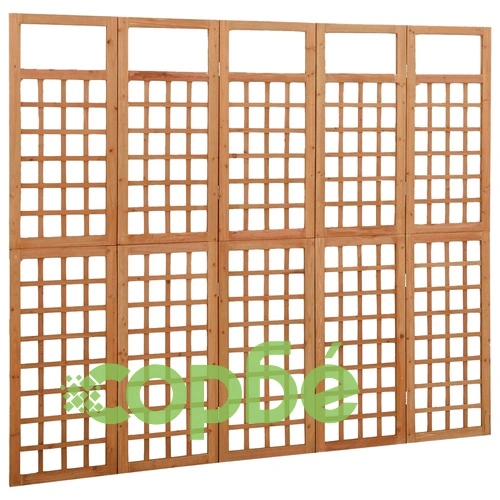 Параван за стая, 5 панела, масивна ела, 201,5x180 см ➤ топ цена ➤ sorbe.bg