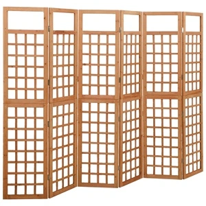 Параван за стая, 5 панела, масивна ела, 242,5x180 см