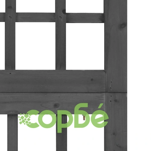 Параван за стая, 3 панела, масивна ела, черен, 121x180 см ➤ топ цена ➤ sorbe.bg