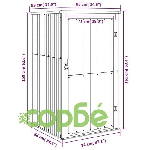 Градинска барака, антрацит, 88x89x161 см, поцинкована стомана ➤ топ цена ➤ sorbe.bg