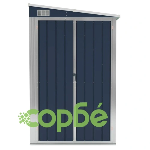 Градинска барака стенен монтаж антрацит 118x100x178 см стомана ➤ топ цена ➤ sorbe.bg