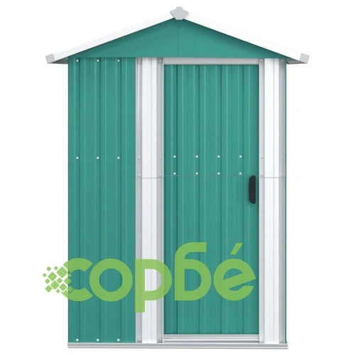 Градинска барака зелена 126x97,5x177 см поцинкована стомана ➤ топ цена ➤ sorbe.bg