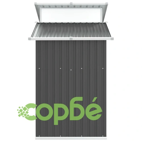 Градинска барака антрацит 270x130x208,5 см поцинкована стомана ➤ топ цена ➤ sorbe.bg