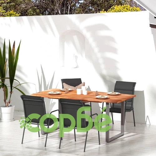Градински столове, 4 бр, стомана и textilene, черни ➤ топ цена ➤ sorbe.bg