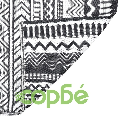 Килим за открито, ARAKIL черен, 190x290 см, PP ➤ топ цена ➤ sorbe.bg