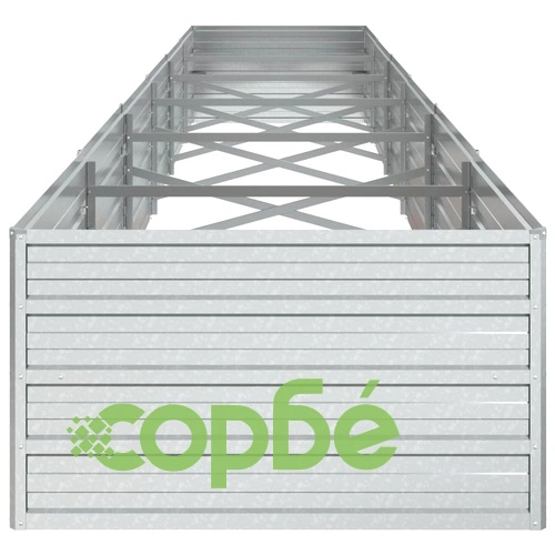 Повдигната градинска леха, 480x80x45 см, стомана, сребриста ➤ топ цена ➤ sorbe.bg