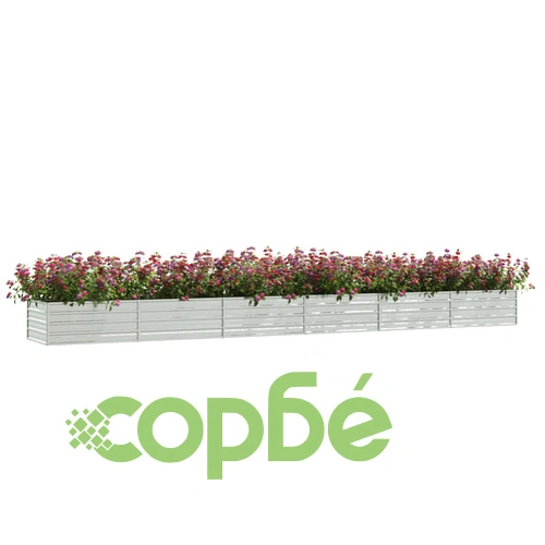 Повдигната градинска леха, 600x80x45 см, стомана, сребриста ➤ топ цена ➤ sorbe.bg