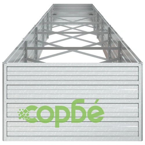 Повдигната градинска леха, 600x80x45 см, стомана, сребриста ➤ топ цена ➤ sorbe.bg