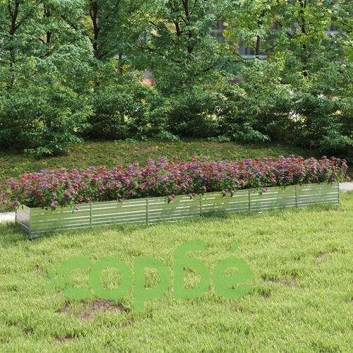 Повдигната градинска леха, 600x80x45 см, стомана, сребриста ➤ топ цена ➤ sorbe.bg