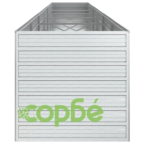 Повдигната градинска леха, 600x80x77 см, стомана, сребриста ➤ топ цена ➤ sorbe.bg