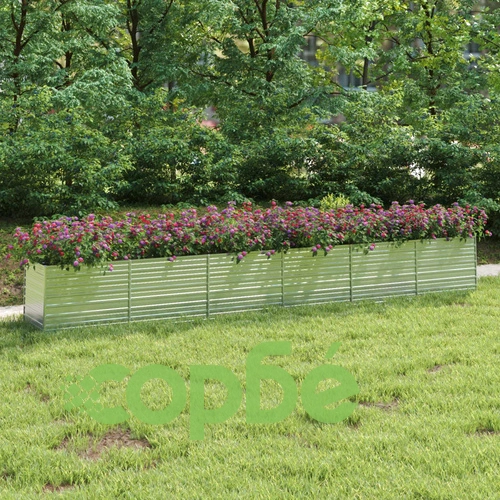 Повдигната градинска леха, 600x80x77 см, стомана, сребриста ➤ топ цена ➤ sorbe.bg