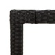 Градинска маса черна 250x100x75 см закалено стъкло и полиратан