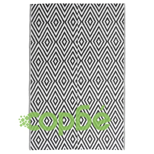 Килим за открито, ARAKIL черен, 140x200 см, PP ➤ топ цена ➤ sorbe.bg