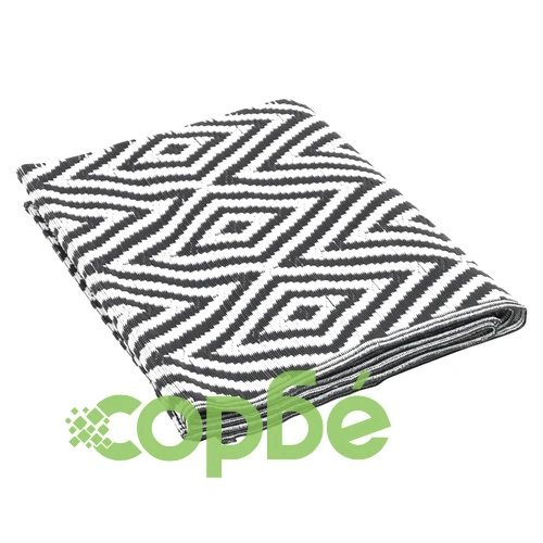 Килим за открито, ARAKIL черен, 140x200 см, PP ➤ топ цена ➤ sorbe.bg