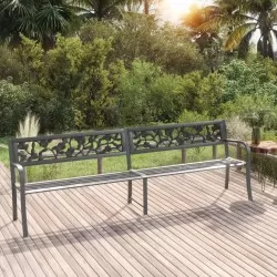 Двойна градинска пейка, 246 см, сива стомана