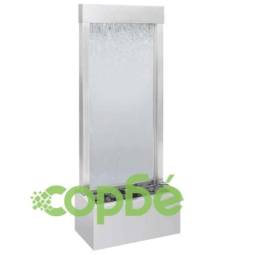 Градински фонтан, сребрист, 39x22x108,5 см, неръждаема стомана ➤ топ цена ➤ sorbe.bg
