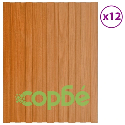 Покривни панели 12 бр поцинкована стомана естествен 60х45 см ➤ топ цена ➤ sorbe.bg