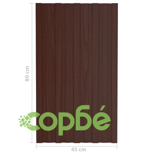 Покривни панели, 36 бр, поцинкована стомана, кафяви, 80х45 см ➤ топ цена ➤ sorbe.bg