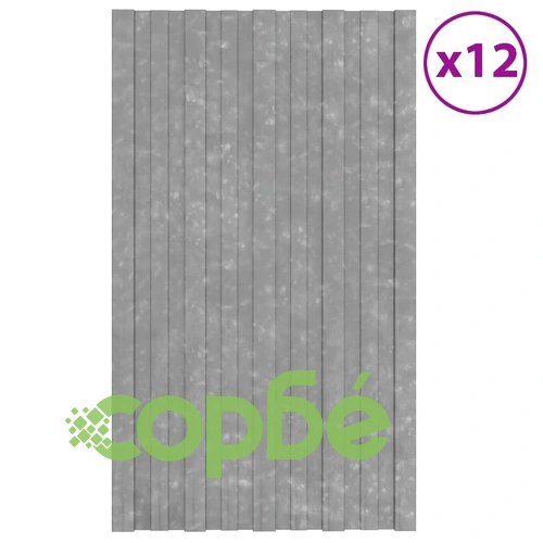 Покривни панели 12 бр поцинкована стомана сребристи 80х45 см ➤ топ цена ➤ sorbe.bg