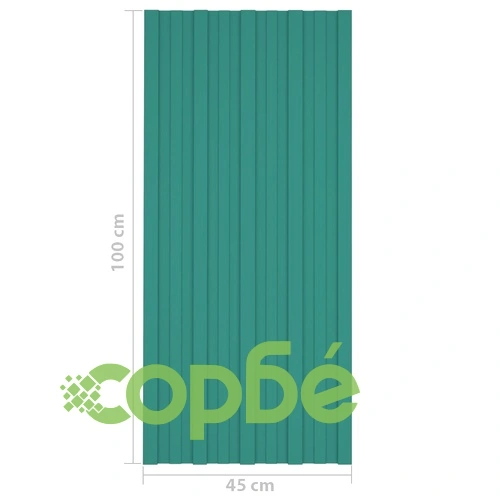 Покривни панели, 36 бр, поцинкована стомана, зелени, 100х45 см ➤ топ цена ➤ sorbe.bg
