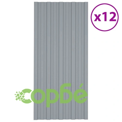 Покривни панели 12 бр поцинкована стомана сребристи 100х45 см ➤ топ цена ➤ sorbe.bg