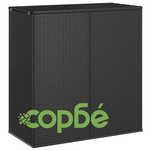 Кутия за градински възглавници PE ратан 100x49x103,5 см черна ➤ топ цена ➤ sorbe.bg