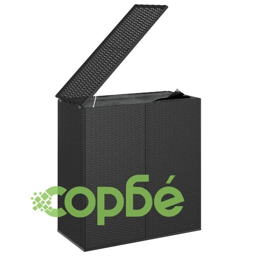 Кутия за градински възглавници PE ратан 100x49x103,5 см черна ➤ топ цена ➤ sorbe.bg
