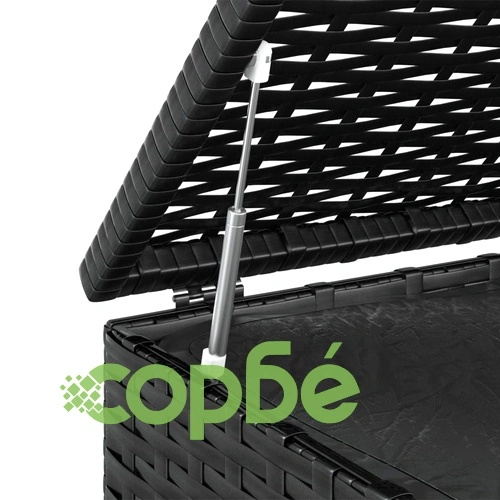 Кутия за градински възглавници PE ратан 100x49x103,5 см черна ➤ топ цена ➤ sorbe.bg