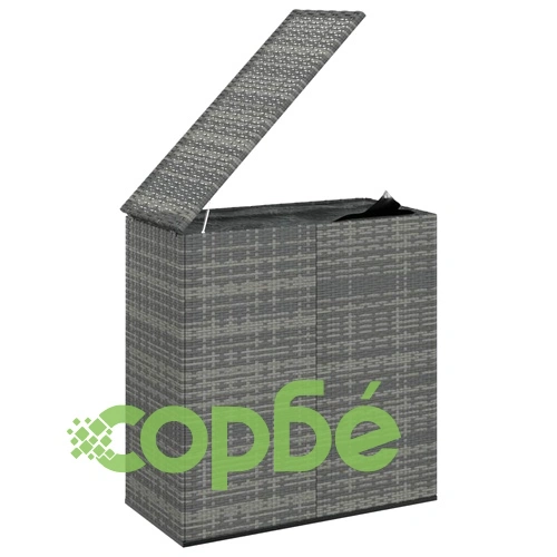 Кутия за градински възглавници PE ратан 100x49x103,5 см сива ➤ топ цена ➤ sorbe.bg