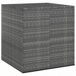 Кутия за градински възглавници PE ратан 100x97,5x104 см сива