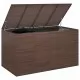 Кутия за градински възглавници PE ратан 194x100x103 см кафява