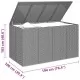 Кутия за градински възглавници PE Ратан 194x100x103 см сива