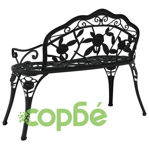 Градинска пейка, 100 см, лят алуминий, черна ➤ топ цена ➤ sorbe.bg