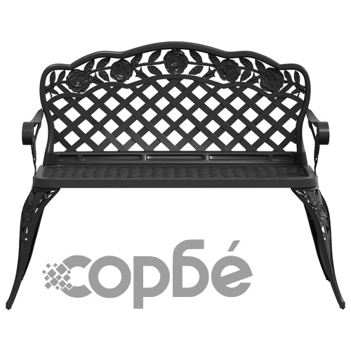 Градинска пейка, 108 см, лят алуминий, черна ➤ топ цена ➤ sorbe.bg