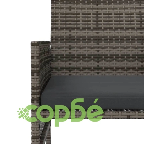 2-местен градински диван с маса и табуретки сив полиратан ➤ топ цена ➤ sorbe.bg