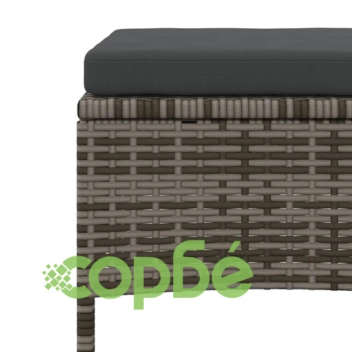 2-местен градински диван с маса и табуретки сив полиратан ➤ топ цена ➤ sorbe.bg