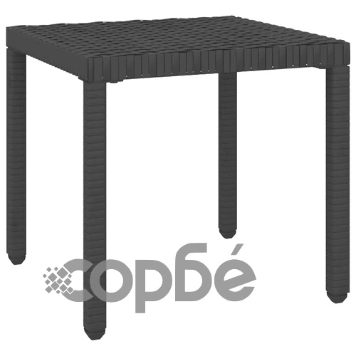 Шезлонги, 2 бр, с масичка, полиратан, черни ➤ топ цена ➤ sorbe.bg