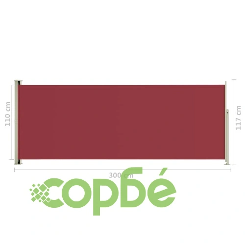 Прибираща се дворна странична тента, 117x300 см, червена на топ цена от sorbe.bg Прибираща се дворна странична тента, 117x300 см, червена ➤ топ цена ➤ sorbe.bg