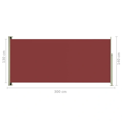 Прибираща се дворна странична тента, 140x300 см, червена на топ цена от sorbe.bg Прибираща се дворна странична тента, 140x300 см, червена ➤ топ цена ➤ sorbe.bg