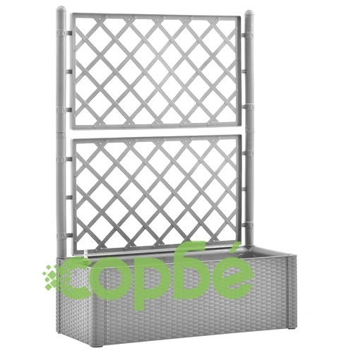 Градинска повдигната леха с решетка, самополивна, сива ➤ топ цена ➤ sorbe.bg