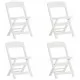 Сгъваеми градински столове, 4 бр, PP, бели