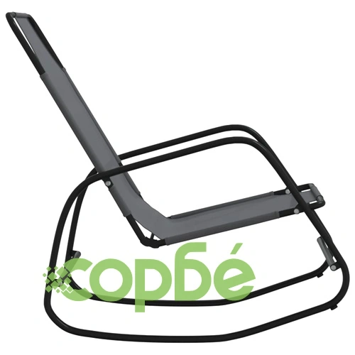 Люлеещи се шезлонги, 2 бр, сиви, стомана и textilene ➤ топ цена ➤ sorbe.bg