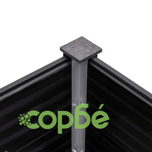 Градинска повдигната леха, 200x100x91 см, WPC, сива ➤ топ цена ➤ sorbe.bg